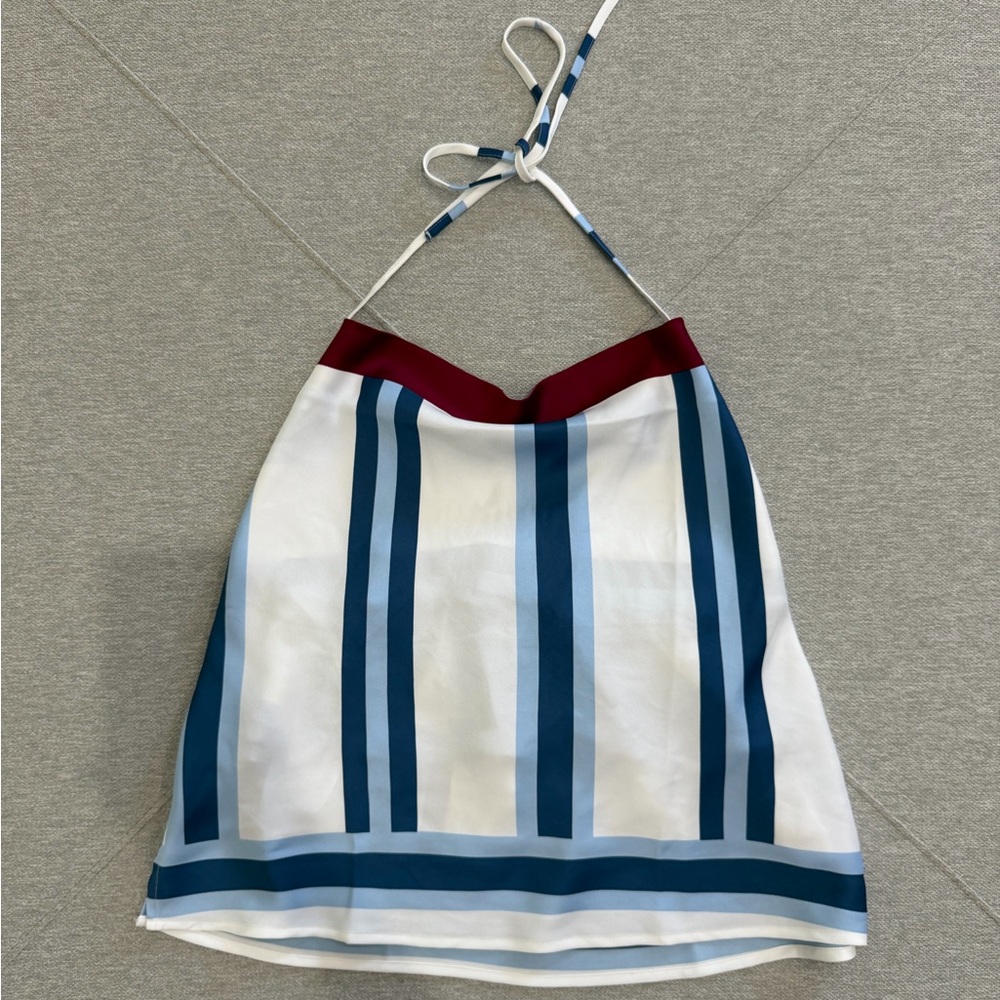 LOFT Blue and White Striped Halter Top